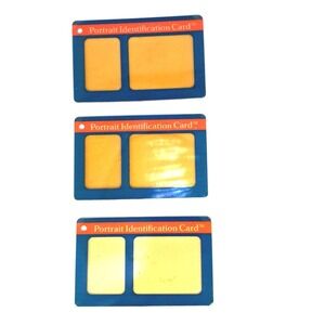 Kmart Portrait Identification Card Vintage 90s Blue Red Fingerprint Lot 3pc